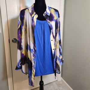 Stylish Blue and Multicolor Women's Top